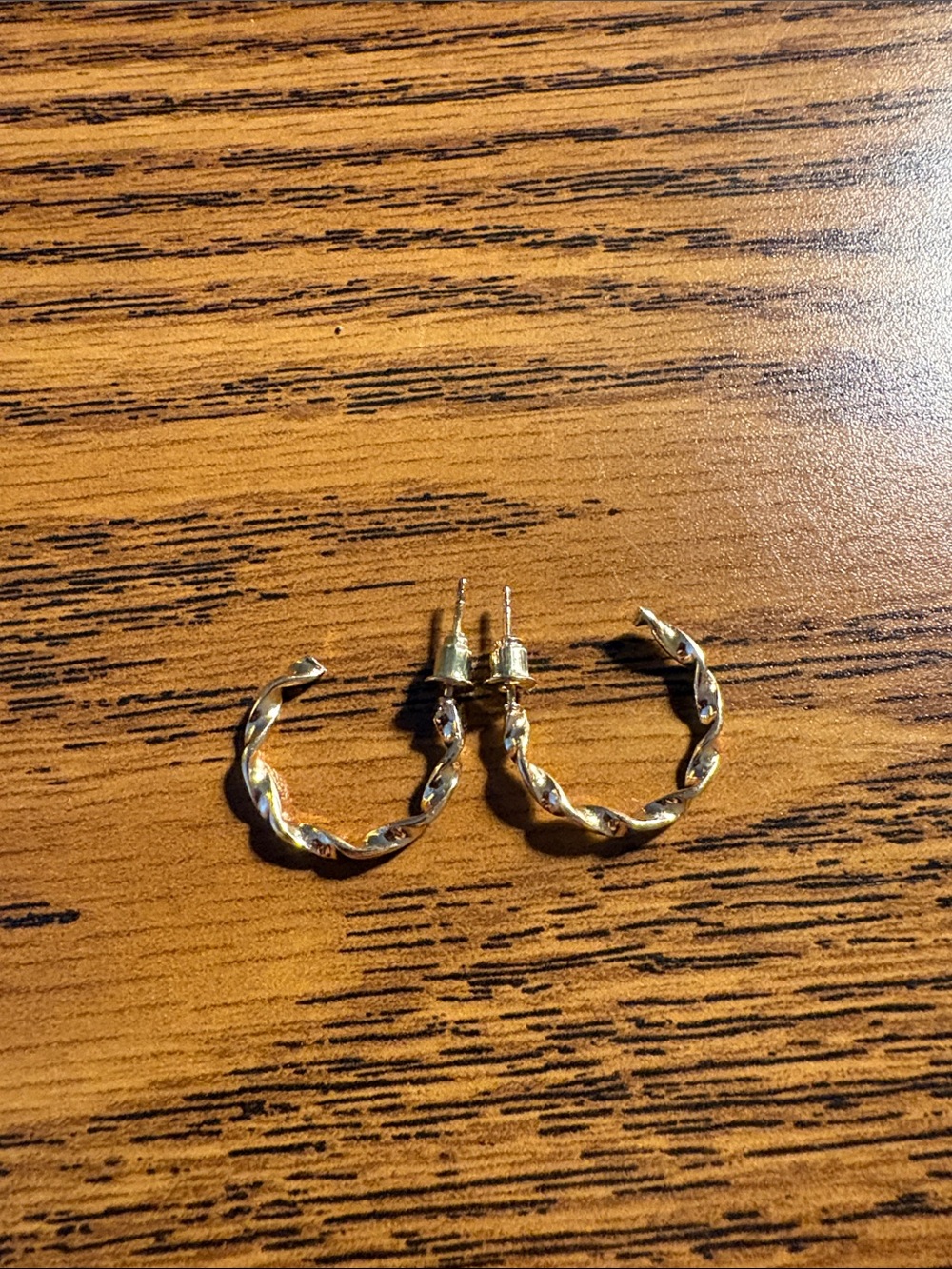 Gold Twisted Hoop Earrings - Women Jewelry